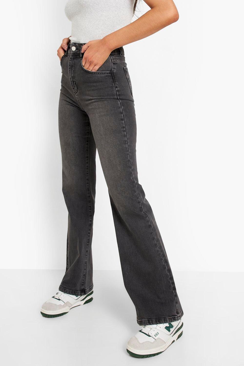 Black denim flare jeans hotsell